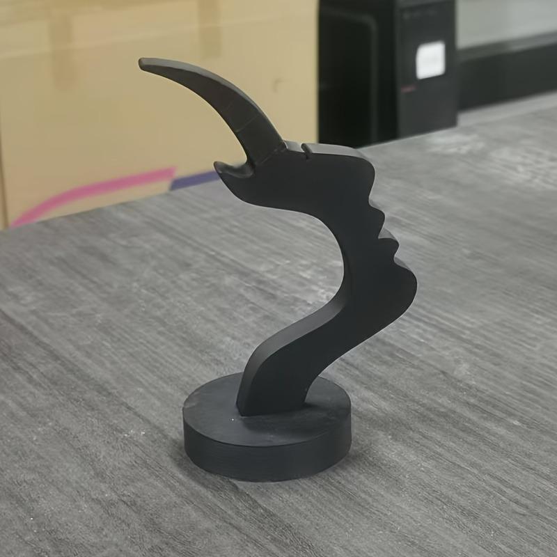 Black 1pc Artistic Curved Eyeglass Stand - Minimalist Design, Durable Secure Storage Solution for Glasses, Enhances Desktop & Bedside Decor