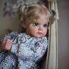 24-дюймовая мягкая тканевая кукла-реборн Maggi Wear Blue Floral Romper, ручная работа, 3D-раскрашенная имитационная кукла, реалистично выглядящая кукла-реборн для косплея, девочка