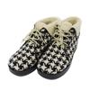 Used 9539 Tweed Boa Ankle Boots 591039 7900 37 Houndstooth Print Black Lace-Up 9.4" Unused Wool Ivory Women's from