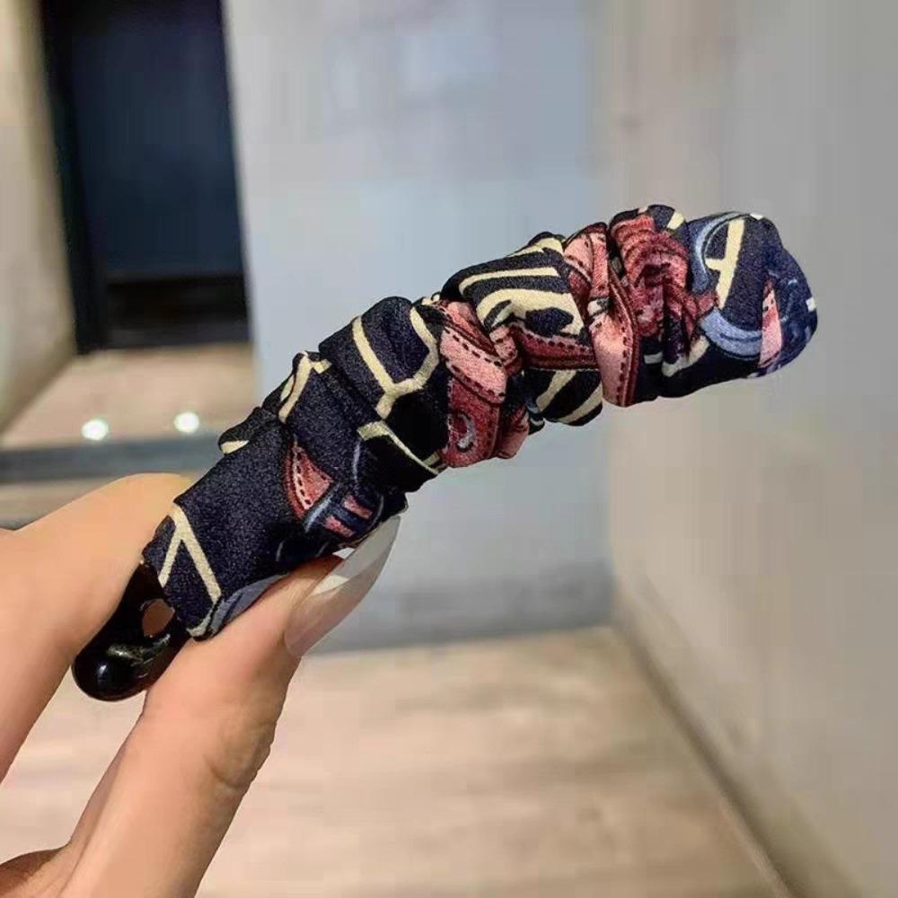 Fabric Crinkled Banana Clip Korean Style Hair Wear New Vertical Clip Daily