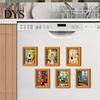 Framed Art Magnets for Housewarming Gifts Cute Cat Magnetic Fridge Magnet, Vintage Wooden Picture Frame, Fun Gift Lovers Renters Scene Decor