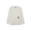 Y-3 Футболка унисекс с круглым вырезом и длинными рукавами, логотипом и заниженной линией плеч, белая IZ3121