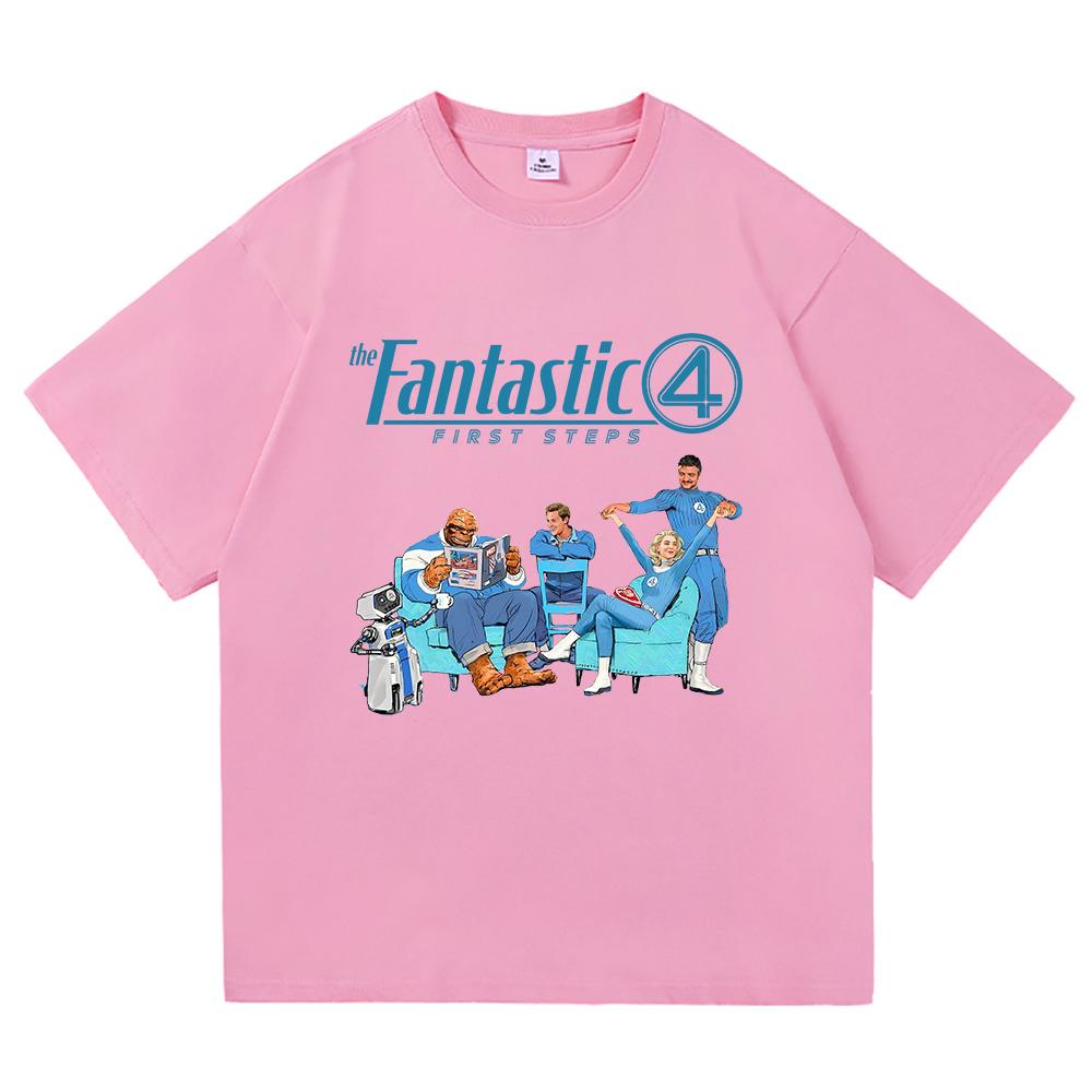 The Fantastic Four First Steps T Shirt 2025 Movie Women Clothing Harajuku Unisex High Quality Cotton Tops Gifts Graphic Tshirts