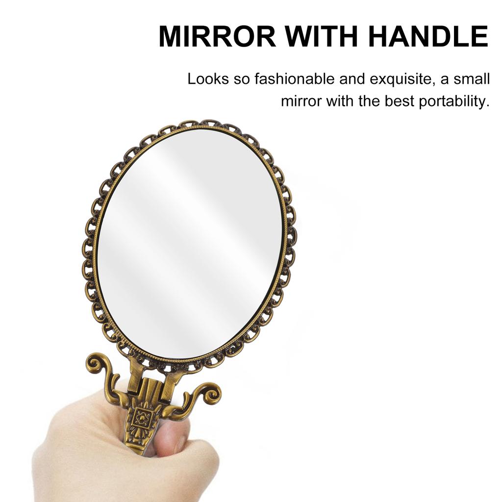 Ручное компактное зеркало Зеркало для макияжа с ручкой Настольное зеркало Маленькое красивое женское ручное винтажное компактное зеркало для путешествий