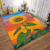 Colorful Sunflower Design Carpet with Vibrant Sunset Background Suitable for use as an anti-slip for living room bedroom sofas