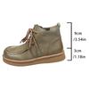 2025 New British-style Lace-up Ankle Boots for Women, Round-toed Flat, Large-sized, Anti-slip and Comfortable Ankle Boots