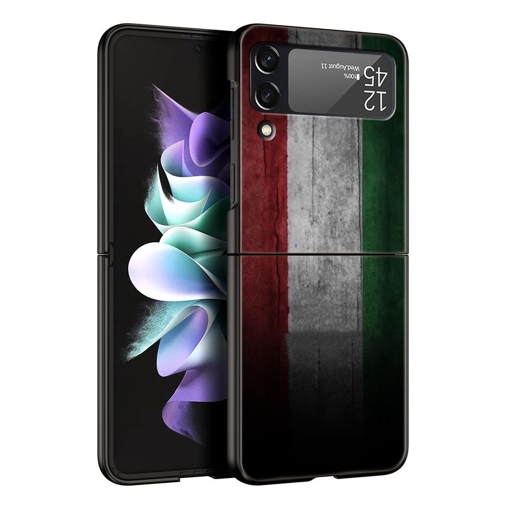 Чехол для телефона Samsung Galaxy Z Flip 3 4 5 6 7 Складной Черный Корпус Для Samsung Z Flip4 Flip5 ПК Жесткая Крышка Итальянский флаг