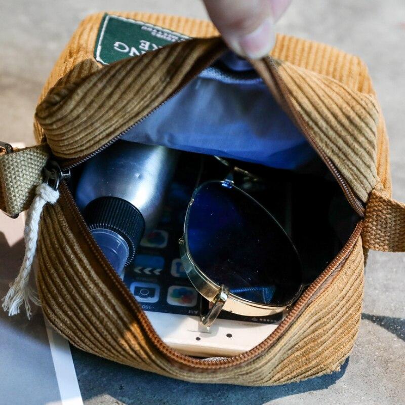 Модные однотонные мягкие вельветовые сумки на плечо, женские уличные портативные ретро туалетные принадлежности, сумки через плечо для хранения помады и наушников