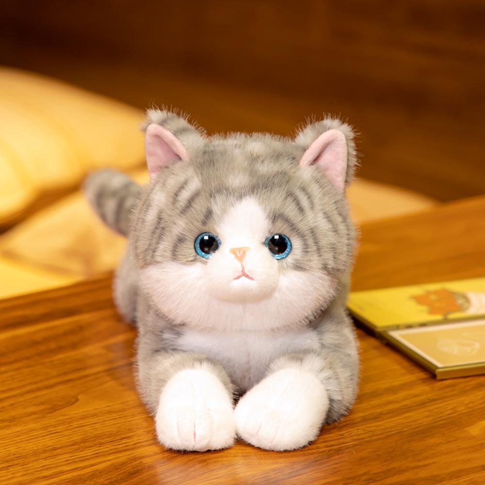 Cuddly Lifelike Cat Doll Lovely Simulation Stuffed Cat  Desktop Decoration