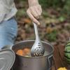 Boundless Voyage Titanium Slotted and Design with Long and Ideal for and Camping Ti1038A Spoon, Ladle, Skimmer, Lightweight, One-Piece Handle,