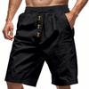 Men's Linen Trousers Summer Shorts Beach Casual Loose Straight Five Sports Shorts Man