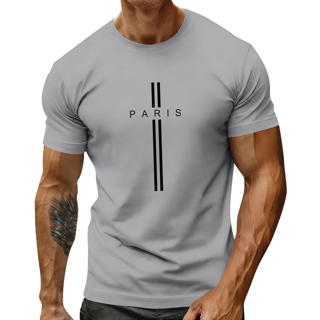 Мужская праздничная футболка с круглым вырезом и коротким рукавом, повседневная спортивная футболка