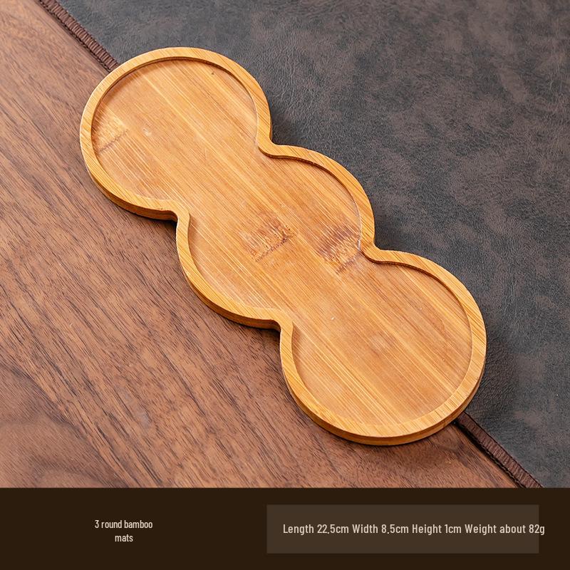 Круглый бамбуковый противоскользящий коврик и поднос для комнатных растений, подстаканников и декора