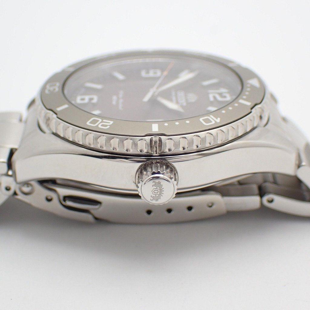 Used [Beautiful Condition] Orient Mako 40 Solar Men's Watch Brown Dial Genuine SS Bracelet RN-WJ0004Y [Ioki Shouten]