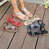 Fashion Plus Size 36-46 Women Shoe Rhinestone Flat Sandals Elastic Band Beach Shoes for Women Fashion Casual Open Toe Sandalias De Mujer