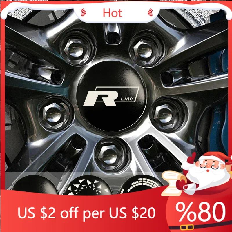 2026 Новые Для VW VOLKSWAGEN 4 шт. 56/60/65 мм Наклейки на центральные колпачки колес автомобиля Значок колпачка ступицы Для Volkswagen VW R Line GTI Golf 5 6 S