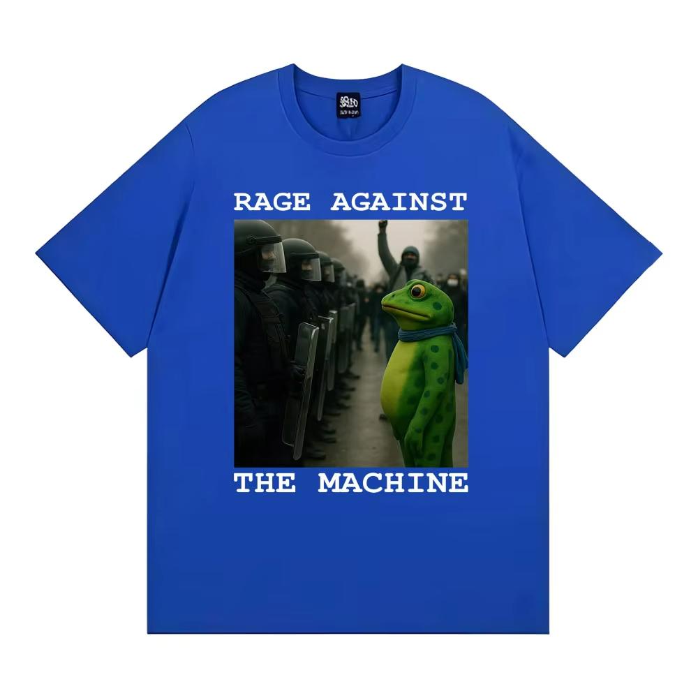 Rage Against The Machine Portland Frog Protest Funny Meme Tshirt Men Women Clothing Fashion Humor Oversized T Shirts Streetwear