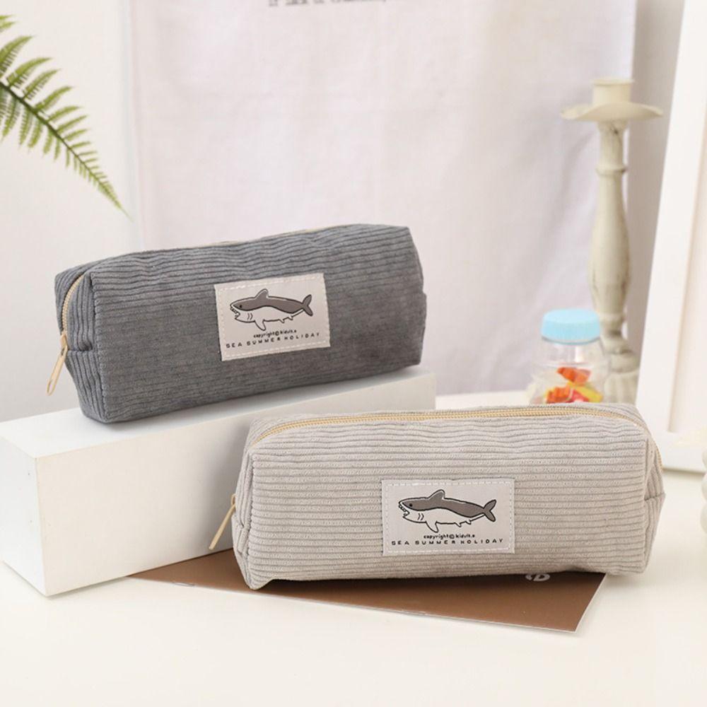 Cute Shark Pen Bag Large-capacity Pen Box Multifunctional Stationery Organizer  Students