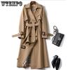 Windbreaker Women's Mid-length Spring and Autumn Large Size Popular British Style Over-the-knee Coat