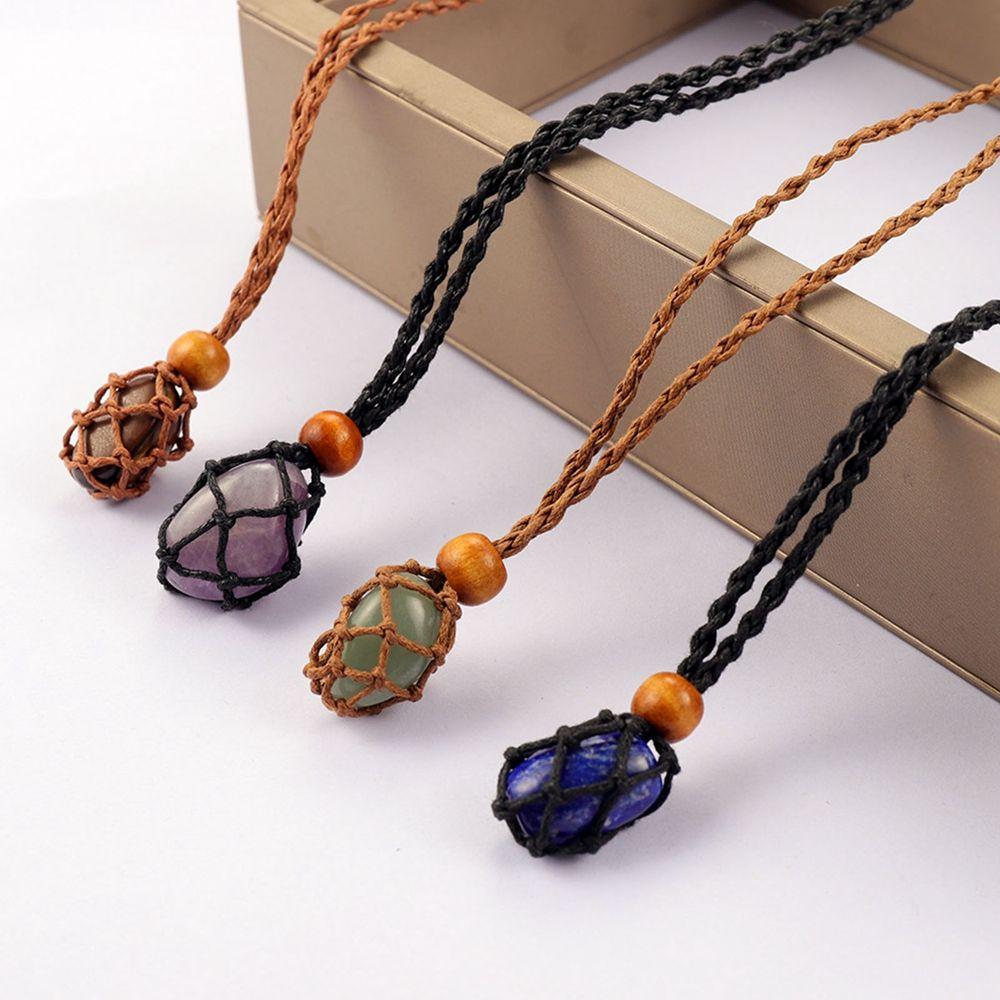 1pc Hand-knitted DIY Braided Necklace Cord Crystal Necklace Holder Empty Stone Holder Necklace Cord