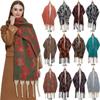 Leopard-Print Scarf Shawl Winter Coarse Tassel Keep Warm Circle Yarn Jacquard Large