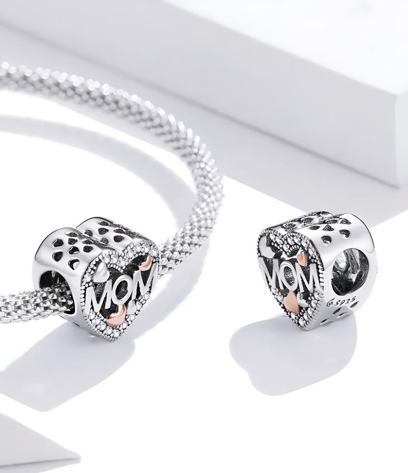 Charms Do Pandora Zawieszka Charms Serce Mom Dla Mamy Srebro 925 Charmsy Trusky