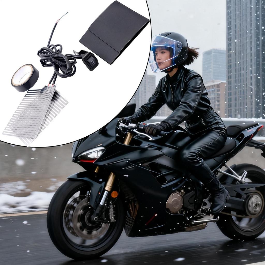 ATV Heated Grips 12v Waterproof Fast Heating Motorcycle Heating Handlebar Grip For Dirt Bike Scooter Winter Cold Weather Driving