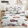 Зимнее постельное белье из микрофибры для детей, мультяшные игрушки, машинки, инженерная техника, автобусы, такси, одеяло, комплекты постельного белья, пододеяльник + наволочки