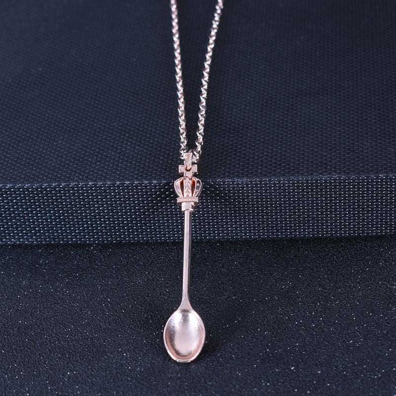 Королевская Алиса Корона Мини Чайная Ложка Ожерелье