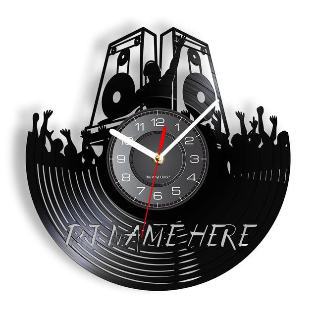 Ночной клуб, музыкальный фестиваль, диджейская будка, поворотные столы, Настенный декор для ночного клуба, настенные часы, дискотека, танцевальная вечеринка, виниловая пластинка, настенные часы