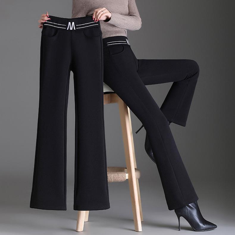 Бархатные женские утолщенные теплые женские брюки с высокой талией прямой длины, хлопковые брюки