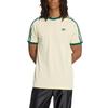 Men's Adidas Originals 3 Stripes T Shirts Men's Warm Vanilla/Preppy Green Crew Neck Moderate