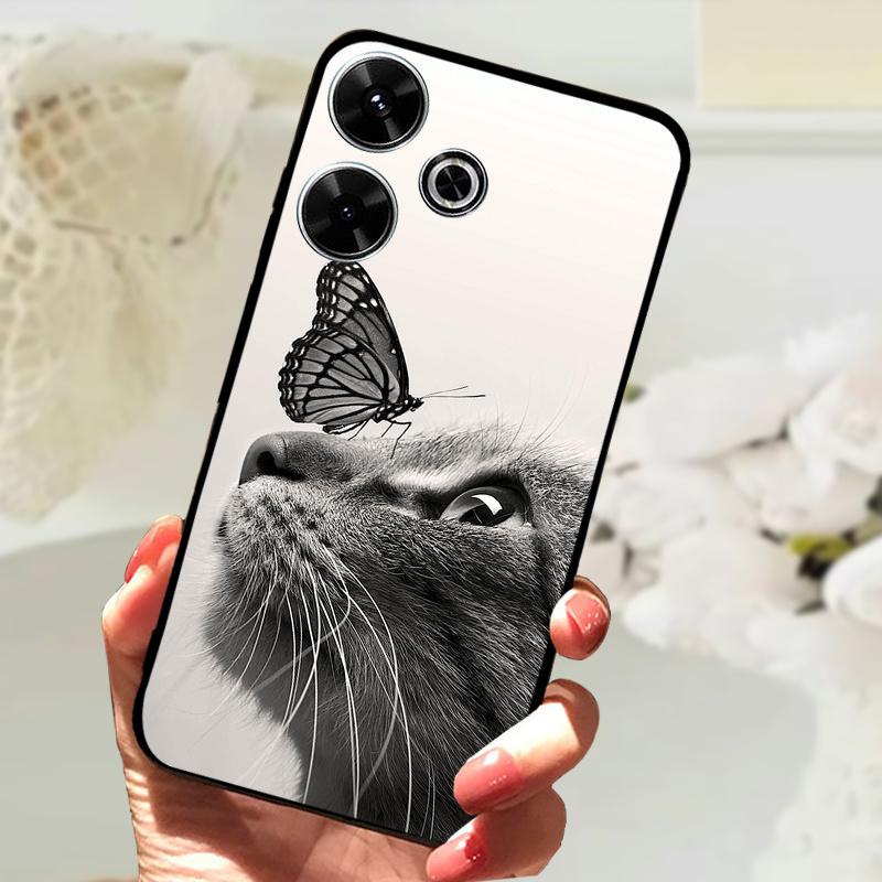 Чехол для Xiaomi Redmi 13 Модный Рисунок Матовое Покрытие Мягкий Силикон ТПУ Чехол для Телефона Для Xiaomi Poco M6 4G Ударопрочный Корпус Fundas