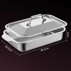 Stainless steel baking pan with lid  rectangular household baking pan  deepening tray 18x11 inch