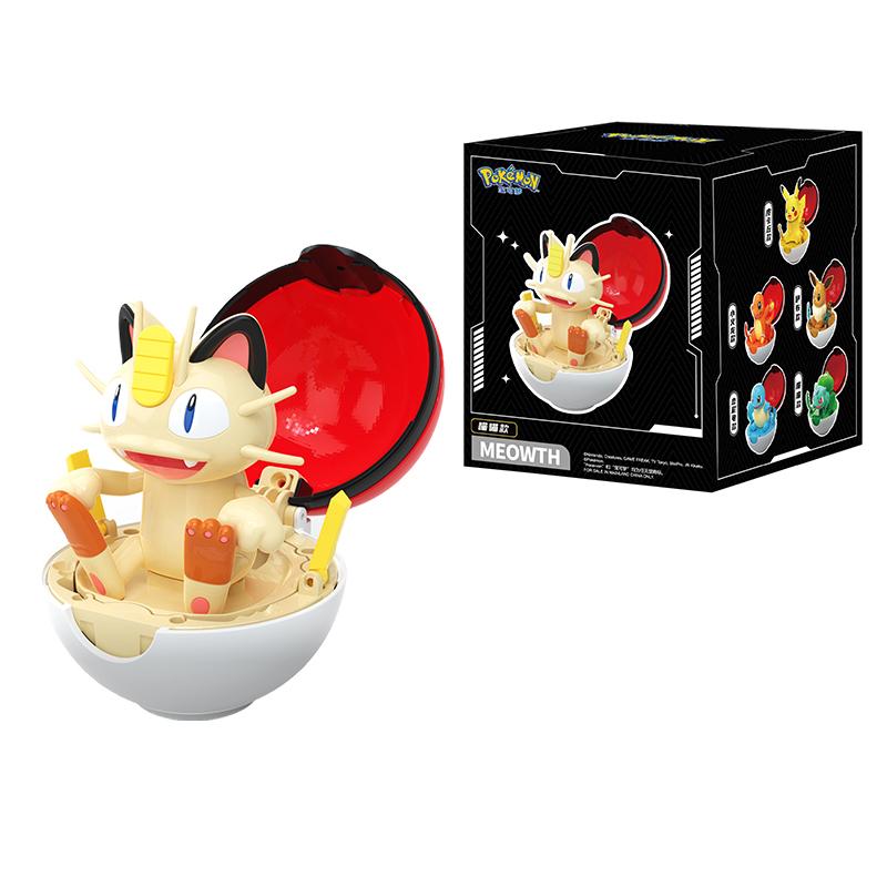 6 styles Pokemon Figure Bulbasaur Eevee Charmander Meowth Squirtle Pikachu action Pokeball elf Ball Toy action Doll kids gift