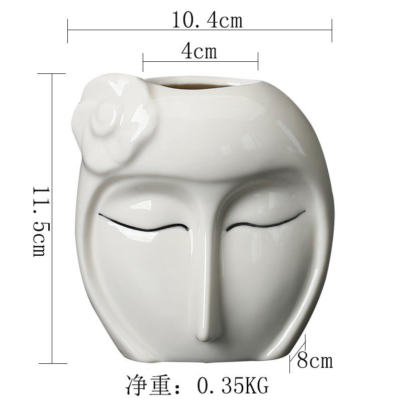 Керамическая ваза современный минималистский декор для дома аксессуары цветок суккулент цветочный горшок подарок студенту креативная ваза с рисунком лица DXUIALOI