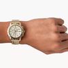 Мужские кварцевые часы Dean Chronograph из нержавеющей стали, классическая цветовая гамма, золото, три малых циферблата, сдержанная текстура, в подарок.FS4867