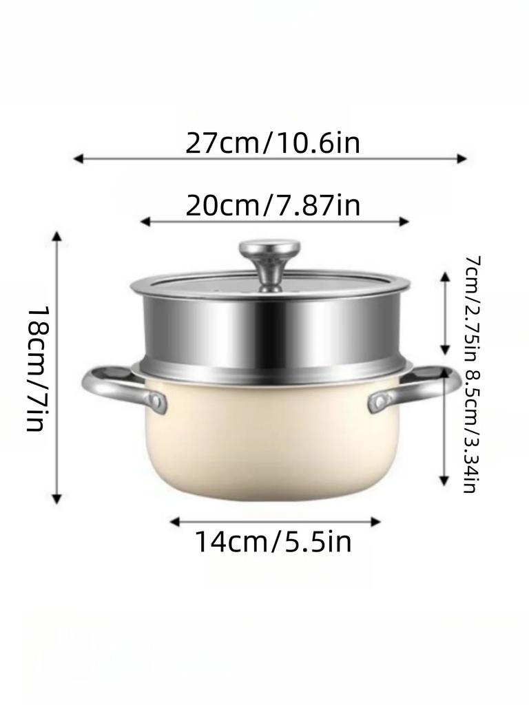 Stainless Steel Soup Pot, Thickened Mid Air Anti Scalding Handle, Korean Stock Pot, Steaming Pot, Milk Pot Lamian Noodles Pot