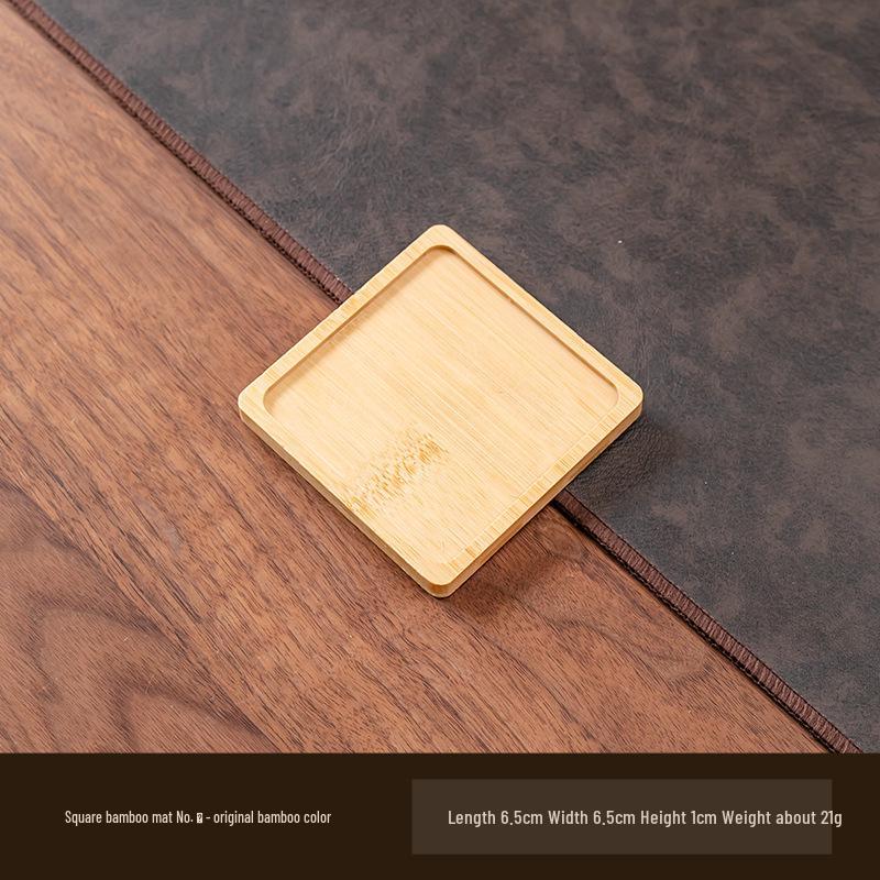 Круглый бамбуковый противоскользящий коврик и поднос для комнатных растений, подстаканников и декора