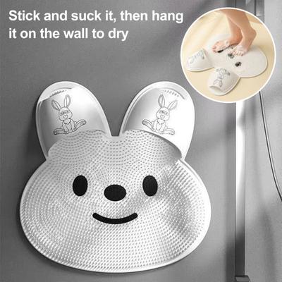 Кролик Ванная Душ Противоскользящий Коврик Для Ног Скруббер Круглый Стиральный Круглый