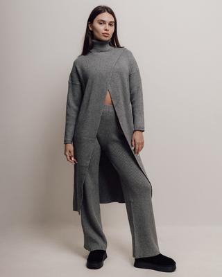 Костюм женский 4179 серый кардиган брюки