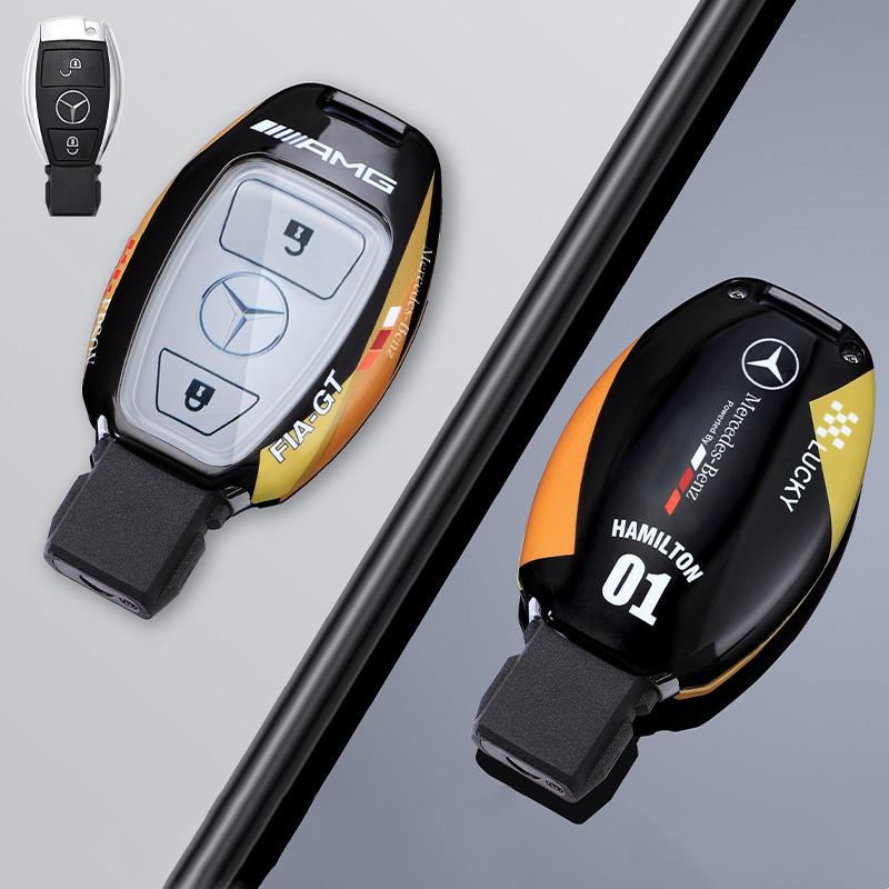 JVC4 Car Racing Style Design Key Case Cover Shell For Mercedes Benz A B C S Class AMG GLA CLA GLC W176 W221 W204 W205 Auto Accessory