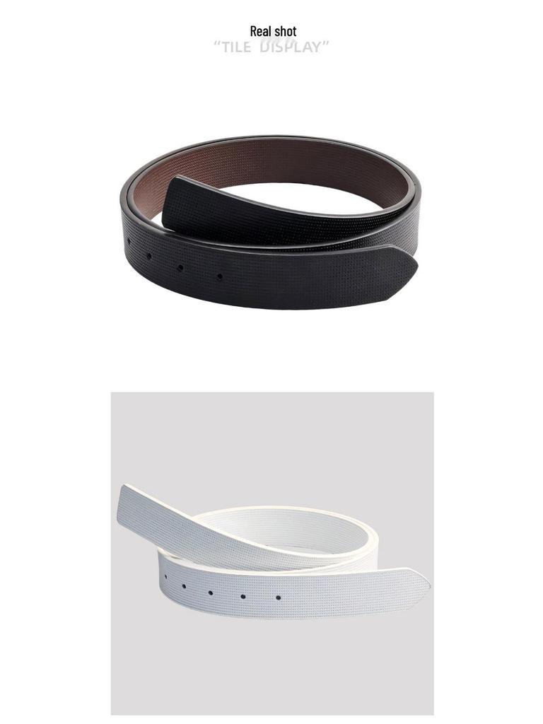 Мужской двухслойный кожаный ремень 3,5 см с автоматической пряжкой