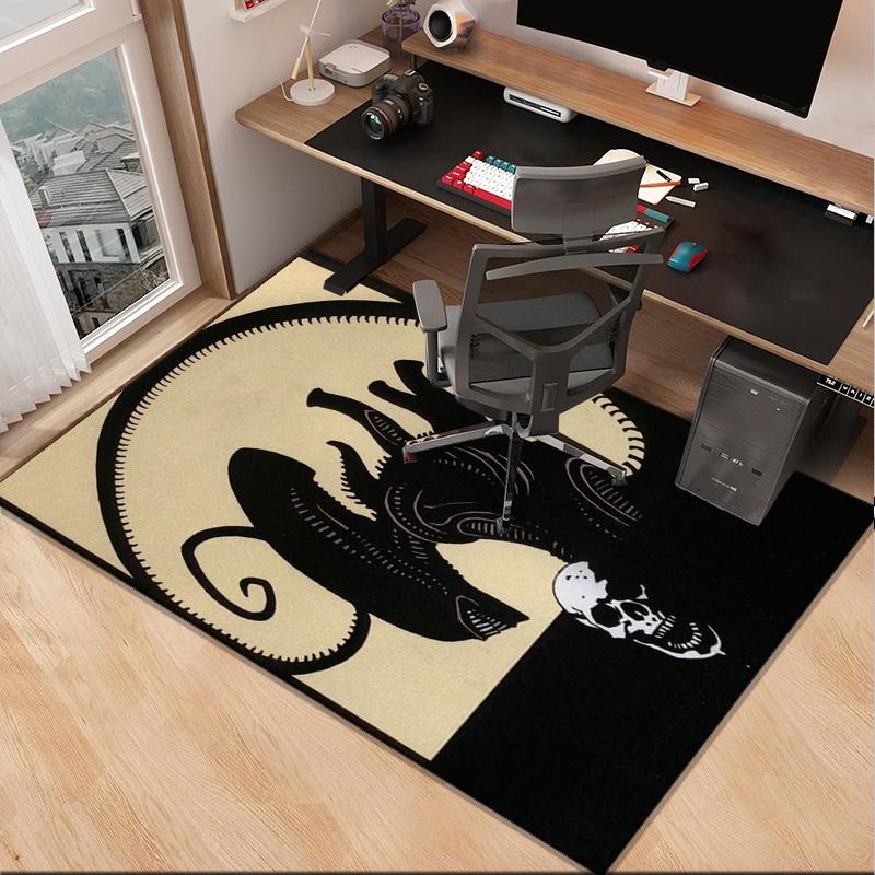 Alien horror Artwork Office Rug Chair Mat, Game Carpet, Suitable for Front Door, Bedroom, Living Room, Desk, Holiday Gift