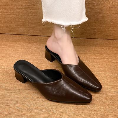 Модные Сексуальные Женские Шлепанцы на Каблуке Дизайнерские Туфли Мюли Тренд 2025 Лето Модные Шлепанцы для Ходьбы Уютные Слайды Платье Сандалии Женские