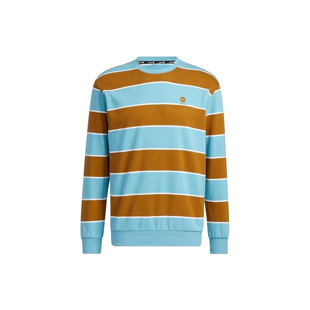 Adidas Neo Round Neck Striped Logo Print Long Sleeve Sportswear Unisex Sportswear Layered-Sandstorm IA4960