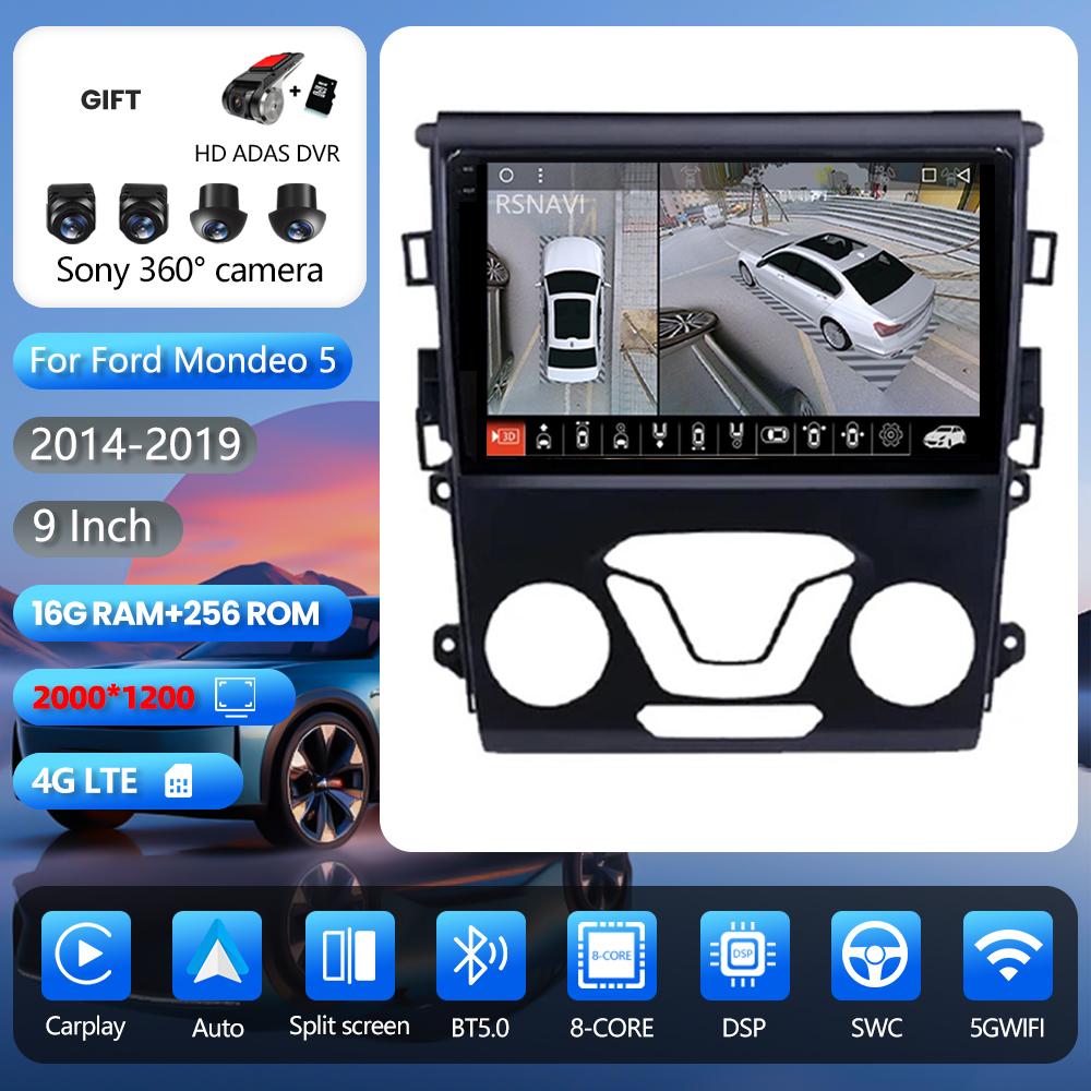 Android 16 pour Ford Mondeo 5 2014 - 2019 E53 X5 M5 Carplay Auto Radio 2din Autoradio Stéréo Lecteur Multimédia