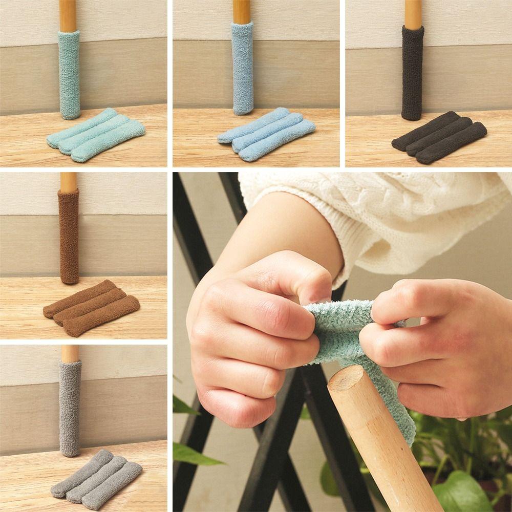 4 шт./набор Эластичный чехол на ножку стола Вязаный рукав для ножки мебели Универсальный носок для ножки стула