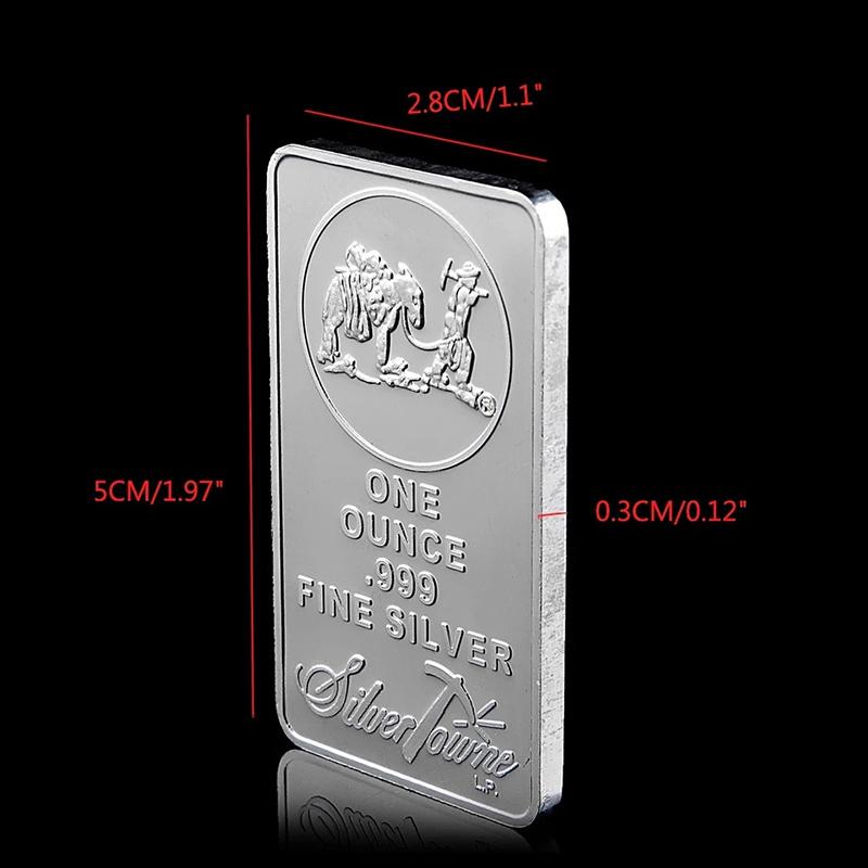 Американский старатель 1 унция 999 пробы Чистое серебро Слиток Монета США Union Metal