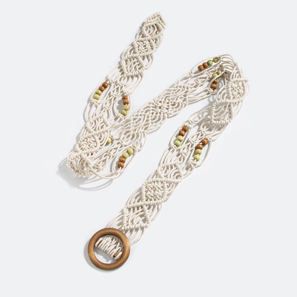 Woven Weave Belt Retro Ethnic Style Waistband Personality Bohemian Style Belt  Dress Decoration